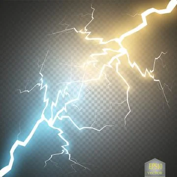 Collision of two forces with gold and blue light. Vector illustration. Hot and Stock Illustration