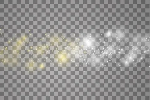 Collision of two forces with white and blue light on transparent background Stock Illustration