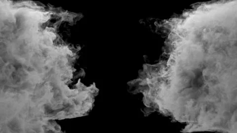 Collision of two streams of smoke. 3D Rendering Stock Illustration