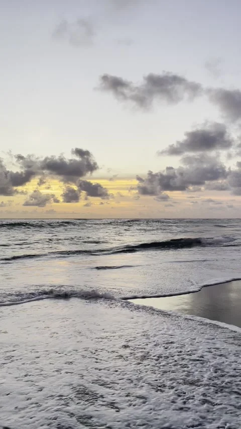 Collision of waves in the ocean at sunset Stock Footage 283816587
