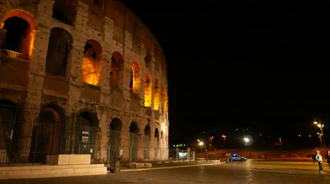 The colloseum of Rome at night Stock-Footage 64266984