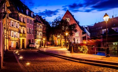 Colmar by Night Foto stock
