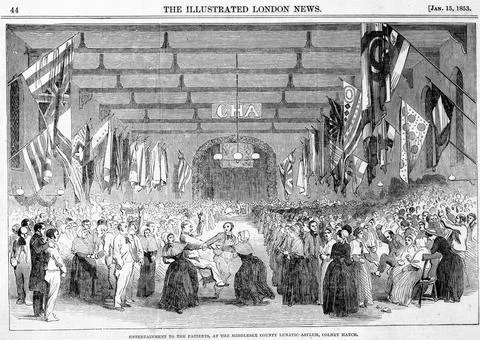 Colney Hatch, lunatic asylum. Stock Illustration