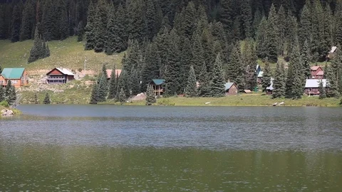 Coloado Mountain Lake Pan Left Stock Footage 101315686