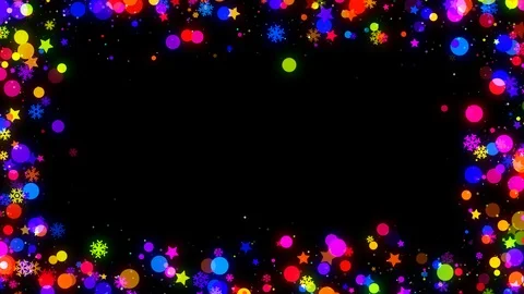 Coloful Christmas snowflakes frames with alpha looped Video stock 95683323