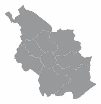 Cologne administrative map Stock Illustration