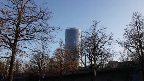 Cologne and the cologne triangle tower in the evening Stock Footage 168630068