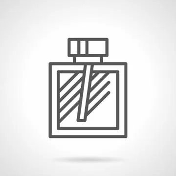 Cologne bottle simple line vector icon Stock Illustration