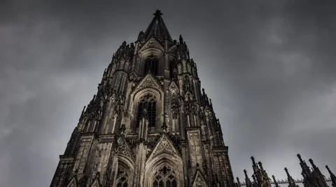 Cologne Cathedral against the sky in Germany 库存影片 65503132