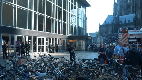 Cologne Cathedral And Train Station Stock Footage 96468620
