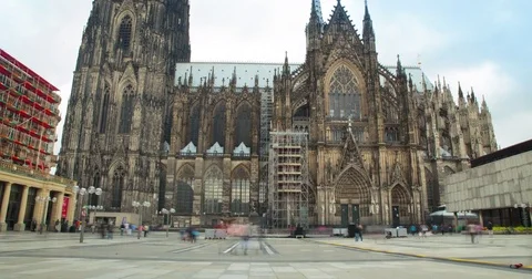 Cologne Cathedral, Cologne Germany, 4K Timelapse Video stock 78966053