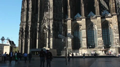 Cologne cathedral - crowd at city square Stock Footage 55435727