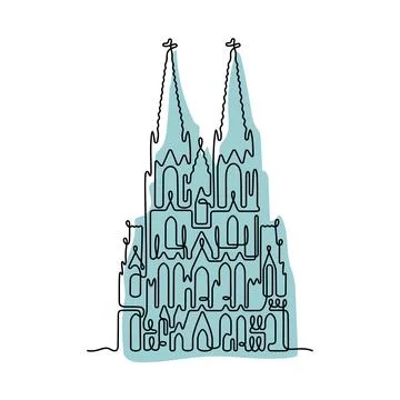 Cologne Cathedral, Germany vector illustration Stock Illustration