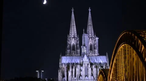 Cologne Cathedral at night 動画素材 11115647