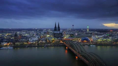 Cologne Cathedral Night Timelapse 2 - Still 1 Stock Footage 200466670