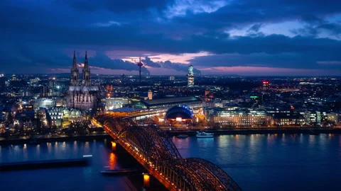 Cologne Cathedral Night Timelapse 3 - Still 1 Stock Footage 200499921