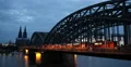 Cologne Cathedral Skyline Dusk Light Night Evening Commuter Train Passing People 4k or 4k+ Resolution