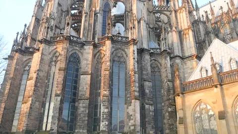 Cologne Cathedral view with bridge and river Video stock 87292041