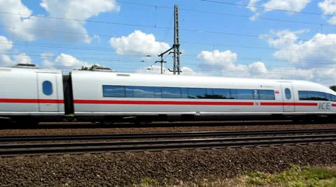 Cologne - circa june 2013 - German high speed train Stock Footage