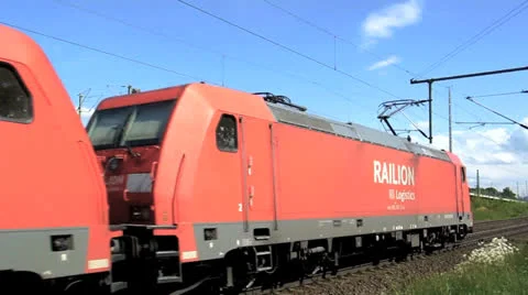 Cologne - circa may 2013 - Freight train Video stock 24168108