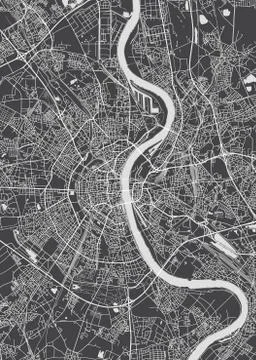 Cologne city plan, detailed vector map Stock Illustration