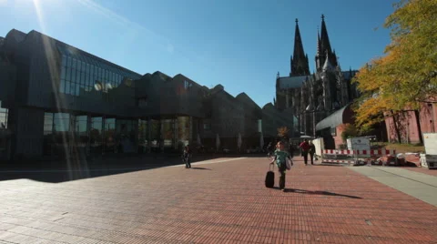 Cologne city scene - Cologne Dom Stock Footage 55437368