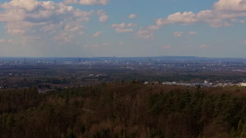 The cologne cityscape in germany from far 4k 25fps video Stock Footage 305946799