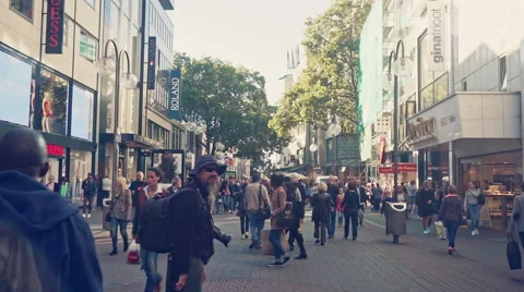 Cologne Downtown Breite Strasse Video stock 55657459