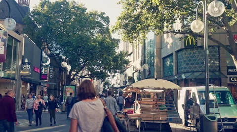 Cologne Downtown Breite Strasse Stock Footage 55657832