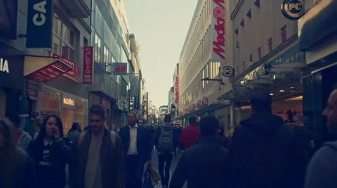 Cologne Downtown Hohestrasse 動画素材 55656572
