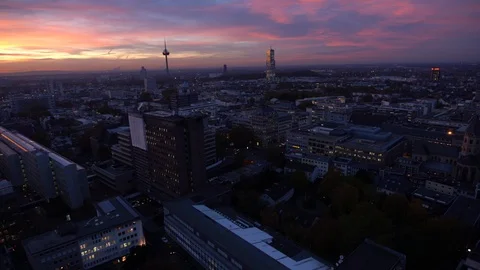 Cologne Drone Shot Sky View Aerial Stock Footage 125730746