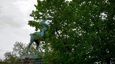 Cologne Equestrian Statue Old Stock Footage 106963131