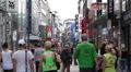 Cologne Establishing Shot Busy People Shopping Street City Center Famous Brands HD Footage