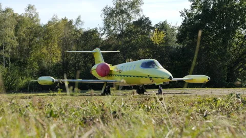 Cologne, Germany - 10/17/2023: Learjet 35A Scandinavian Air Ambulance On Video stock 269005157