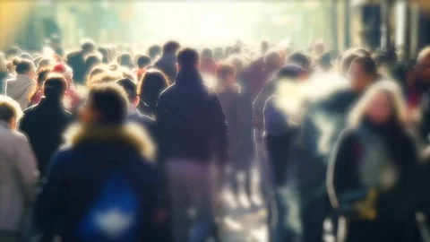 COLOGNE, GERMANY, DEC 2016: People in a busy High Street, Hohe Strasse, Winter Stock Footage 70705639