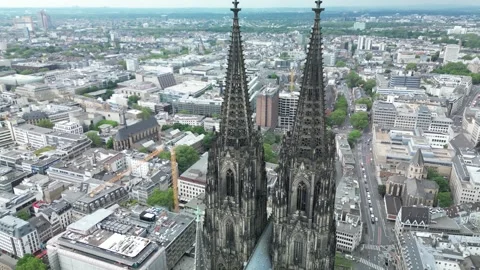 Cologne germany drone 01 Stock Footage 318835136