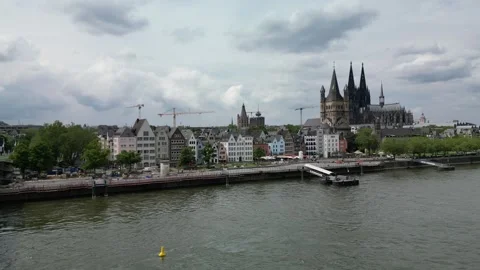 Cologne germany drone 24 Video stock 318836347