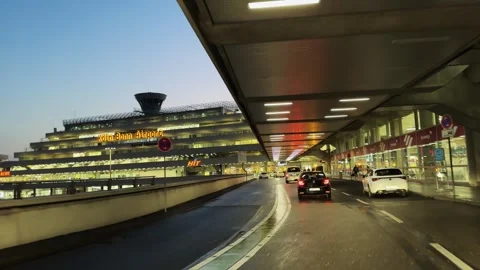 Cologne, Germany - Jan 02, 2024: Pov car drive down a road approaching Cologn Video stock 300310312