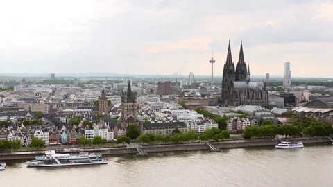 Cologne (Köln) with the cathedral Stock Footage 78675463
