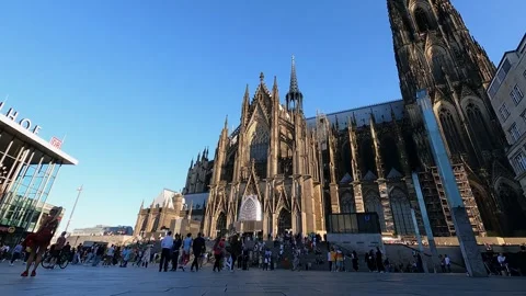 Cologne (Koln) Cathedral, Germany, Time Lapse video,4k .mp Stock Footage 244577608