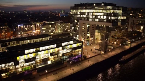 Cologne Kranhaus Office Building Stock Footage