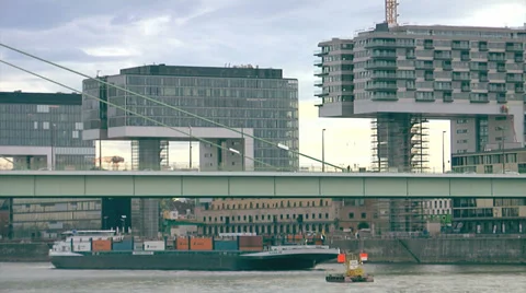 Cologne Kranhäuser Stock Footage 35311532