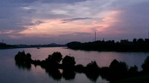 Cologne Niehl at the evening 動画素材 11700647