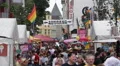 Cologne Old Town Colorful Street Gay Lesbian Bisexual Transsexuals Pride Parade HD Footage