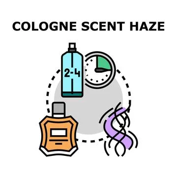 Cologne scent application time and aroma concept Stock Illustration