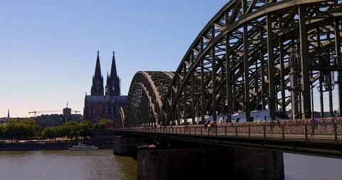 Cologne skyline day time Stock Footage 92163265