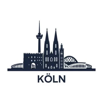Cologne Skyline Emblem Stock Illustration