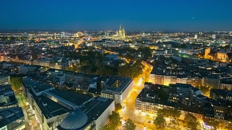 Cologne skyline at sunset Stock Footage 96389609