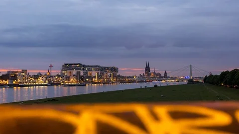 Cologne Skyline Timelapse dusk Stock Footage 78242859