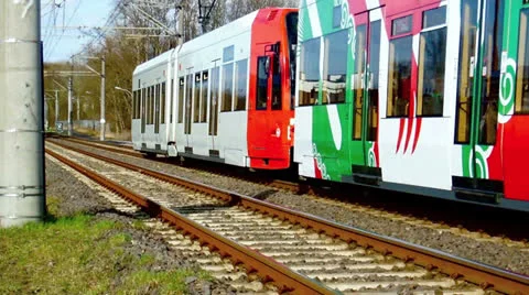 Cologne tram passing a suburb Video stock 23230910
